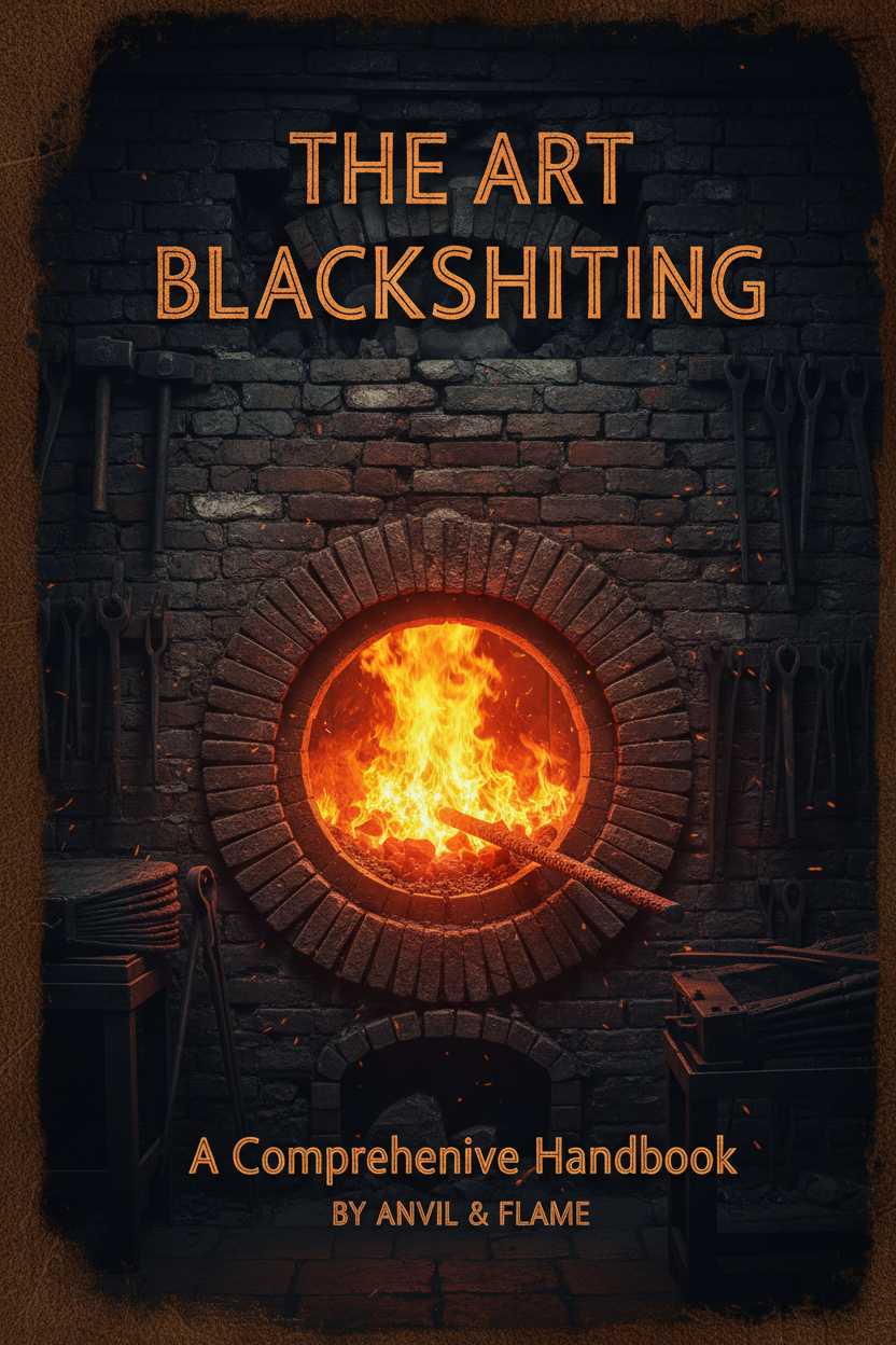 Forge furnace glow with iron rod heating